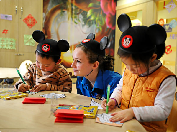 Disney English teacher and students